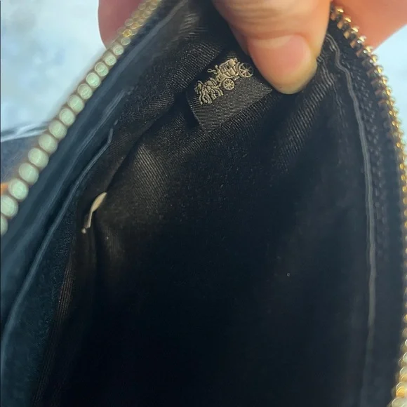 Coach Heart Animal Print Wristlet in Brown and Black - Picture 7 of 7